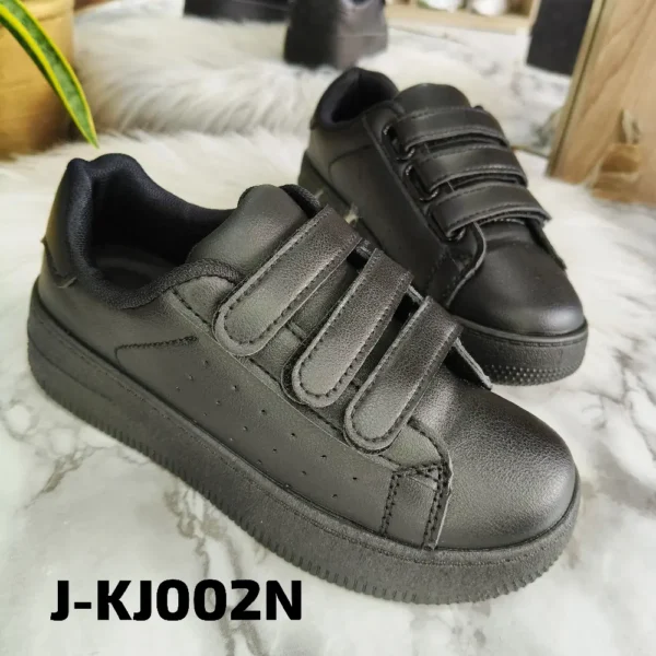 Calzado Con Velcro Colegial Negro