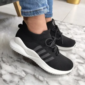 Tenis Zapatilla Enzotec Negro con Blanco