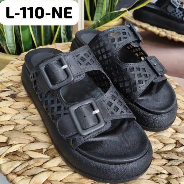 Sandalias Tipo Canoa Negra para Mujer