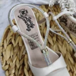 Tacón Transparente con Tiras Brillantes