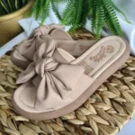 Sandalia Plana Nasly con Moño Nude