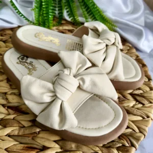 Sandalia Plana con Moños Talco