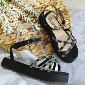 Sandalias Suela Alta Negras