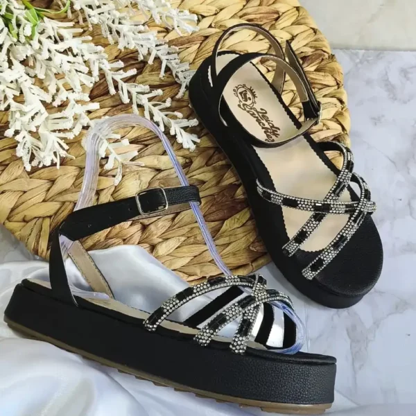 Sandalias Suela Alta Negras