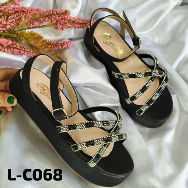 Sandalias Suela Alta Negras