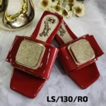 Sandalia Plana Rojo Charol para Mujer