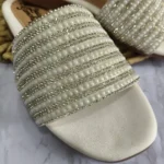 Sandalia Plana Talco con Correas Brillantes