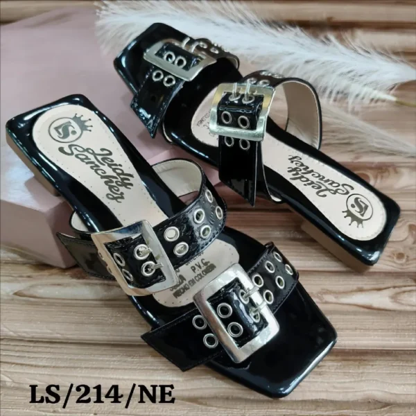 Sandalia Plana Negra para Dama