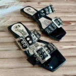 Sandalia Plana Negra para Dama