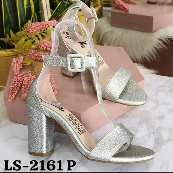 Tacón Cubano Plateado