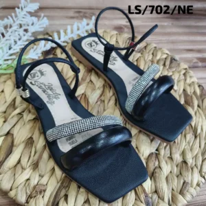 Sandalia Plana Negra para Dama