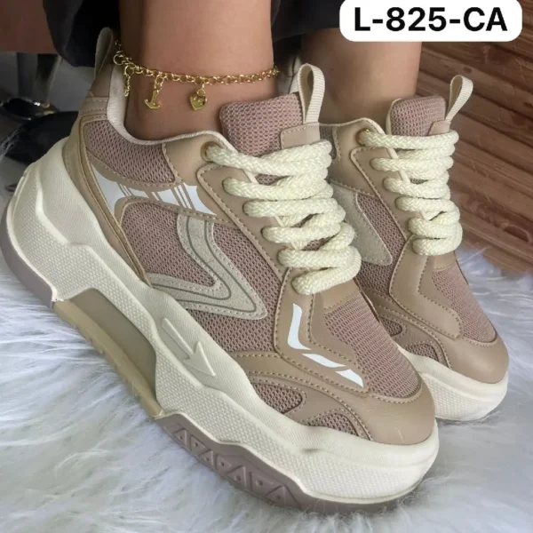 L-825-CA Tenis Zapatilla Suela Alta