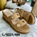 L-9321-AM Sandalias Suela Alta con Ojales Decorativos