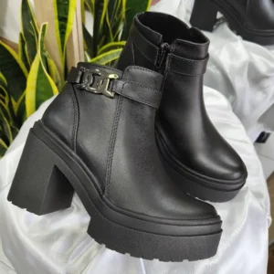 L1798-NE Botín de Tacón Negro para Mujer