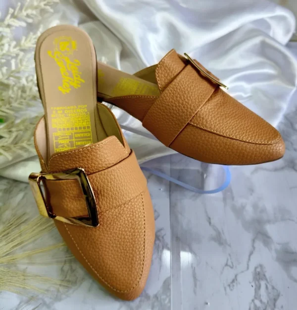 L-3716AM Zuecos / Mules Camel para Mujer