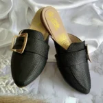 L-3716NE Zuecos / Mules Negros para Mujer