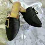 L-3716NE (2) Zuecos / Mules Negros para Mujer