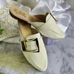 L-3716TA Zuecos / Mules para Mujer blanco hueso