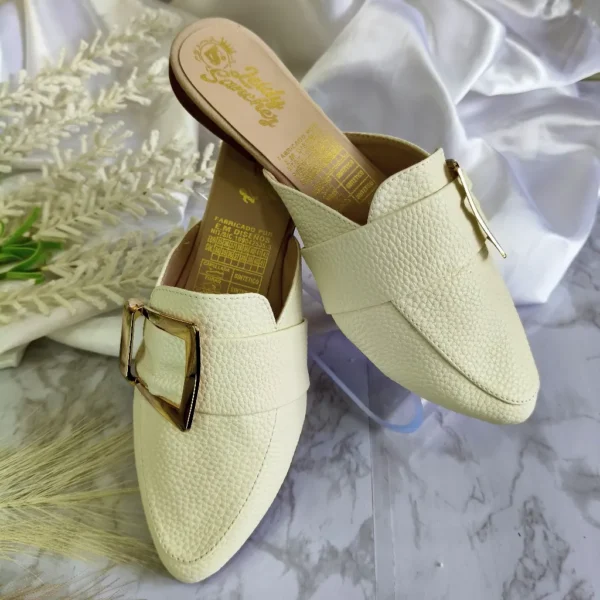 L-3716TA (2) Zuecos / Mules para Mujer blanco hueso