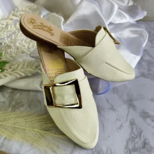L-3716TA Zuecos / Mules para Mujer blanco hueso