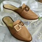 L-5001AM (2) Zuecos Mules Color Camel para Mujer