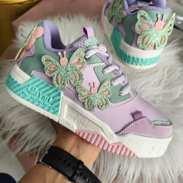 RN-222 YANELY (3) Tenis para Niña con detalles brillantes